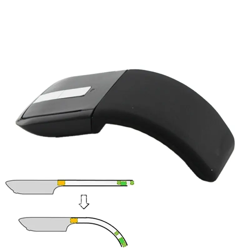 Souris sans fil, 2.4Ghz, pliable, pour ordinateur de jeu