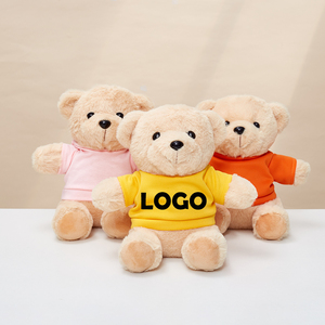 Ours en peluche avec logo personnalisé chemises blanches animaux en peluche doux en coton peluche anniversaire cadeaux promotionnels coton PP - Product Image 5