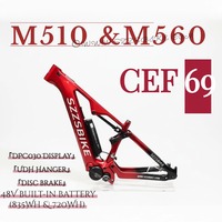 Rangka E-MTB Karbon CEF69 29er Cocok untuk Motor Bafang M510RS/M560RS, Baterai 48V 835Wh/720WH, Layar DPC030