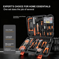 Kit d'outils manuels multifonctionnels en acier au carbone de 140 pièces avec étui rigide pour la réparation à domicile et l'entretien électrique