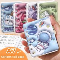 Carnet à spirale double A7 160 pages pour écoliers, motif dessin animé mignon, petit format, idéal pour cadeaux promotionnels, vente en gros à prix réduit