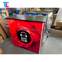Comptoir d'exposition portable réutilisable avec cadre en aluminium et rétroéclairage LED, installation rapide, style SEG, table de salon professionnel pour promotions