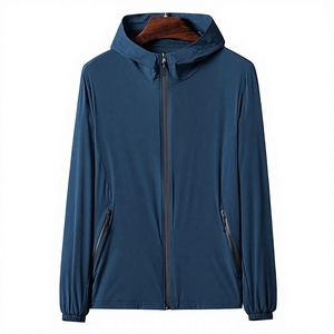 2024 New Casual Large Hooded <b>Mens</b> <b>Lightweight</b> Hooded Windbreaker <b>Jacket</b> Thin Zip Up Sun Protection Casual Outdoor Coat - Product Image 2