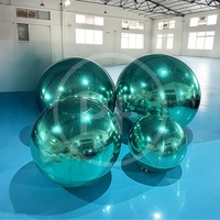 Boule disco gonflable en miroir argenté, sphère, ballon, événements, décoration de mariage, fête, PVC, grandes boules gonflables métalliques brillantes
