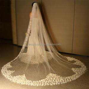 <span class=keywords><strong>Voile</strong></span> de mariée en tulle YM134, dentelle de luxe, fleurs 3D, <span class=keywords><strong>voile</strong></span> cathédrale avec peigne, accessoires pour cheveux de mariée - Product Image 2