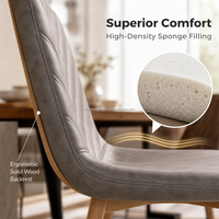 Chaise de salle à manger moderne en tissu avec hauteur réglable et design durable, dossier incurvé, siège rembourré pour la maison, le bureau et les intérieurs d'hôtel