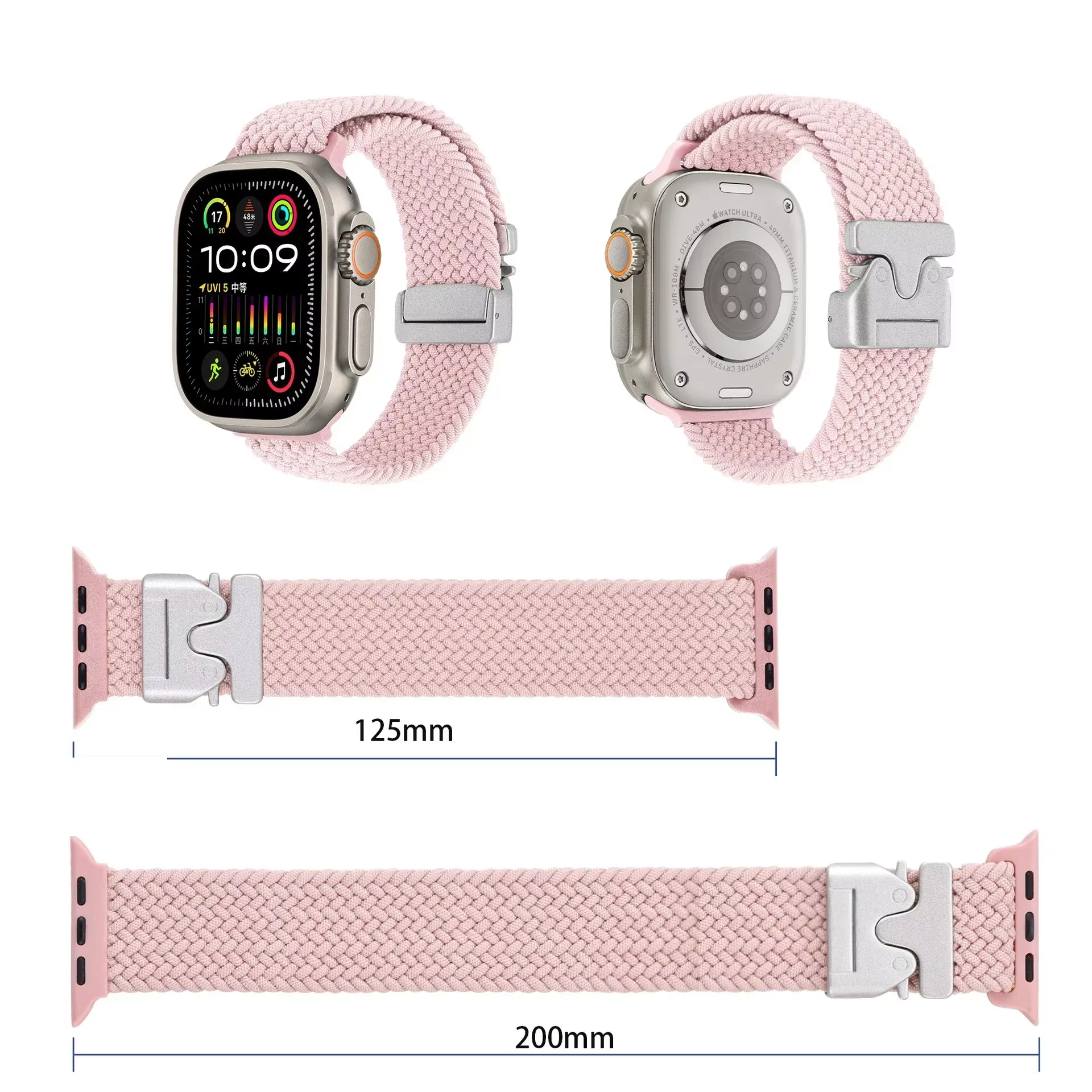Braided Solo Loop Watch Strap for Iwatch Series 11-1 Ultra, Braided Solo Loop Watch Band for Apple 38/40/41/42/44/45/49mm