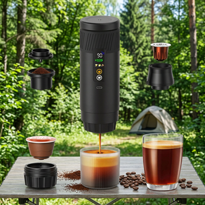 เครื่องชงกาแฟเอสเพรสโซแบบพกพาใหม่ปี 2026 พร้อมหน้าจอ LED ระบบทำความร้อนในตัว พกพาสะดวก ใช้พลังงานจากแบตเตอรี่ เหมาะสำหรับรถยนต์ การเดินทาง และการตั้งแคมป์ - Product Image 1