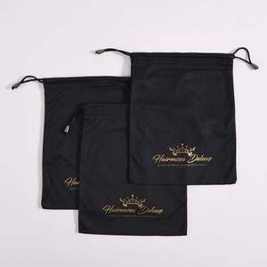 Sacs d'emballage pour cheveux en soie, sac de rangement pour perruque en satin avec cordon de serrage et logo pour le rangement des perruques, pochette en satin - Product Image 1