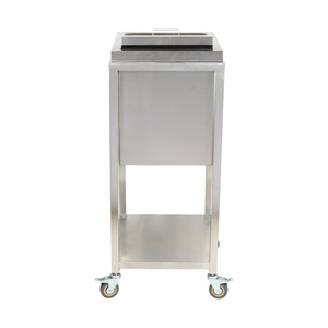 Stainless Steel Drop-in Ice <b>Bin</b> with Lid and Drain, Countertop Ice Trough for Bar, Commercial Food Grade Ice Storage Container - Product Image 3