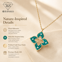 Collier Pendentif Trèfle Ajoure en Argent Sterling S925 avec Malachite Naturelle, Plaqué Or Rose Vintage, Bijoux pour Boutiques et Vente au Détail