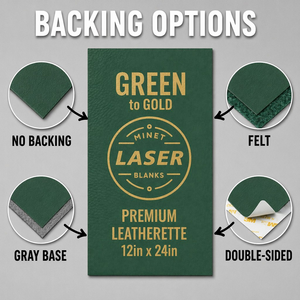 Láminas de Cuero Sintético PU al por Mayor, Color Verde a Dorado, para Grabado Láser, con Reverso de Tela Gruesa, en Rollos - Product Image 3
