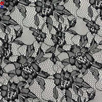 Tissu en dentelle de gaze fine 100 % polyester écologique à motif floral réaliste de marque HG pour robe de mariée, maille inférieure entièrement mate