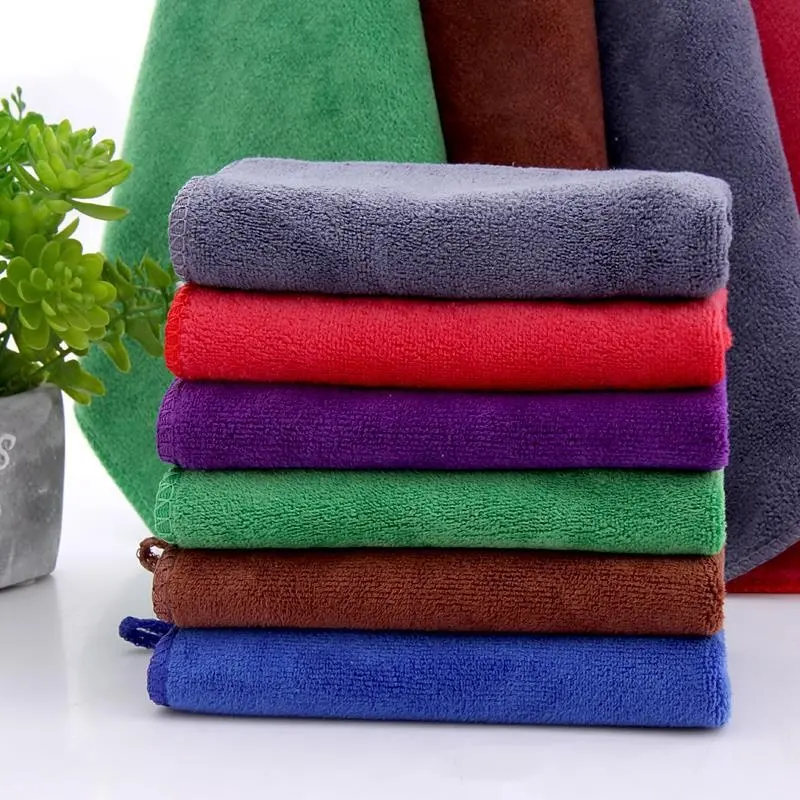 wholesale Solid color soft Coral velvet kitchen towel customized size color blank Premium Hanging microfiber kitchen towel