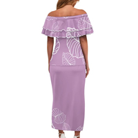 Robe Puletasi Polynésienne Blanche à Une Épaule Tendance pour Femme – Style Hawaïen