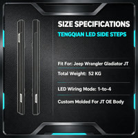 Marchepieds latéraux de protection Direct Fit avec faisceau de câblage complet pour Jeep Gladiator JT – Pièces tout-terrain sans découpe