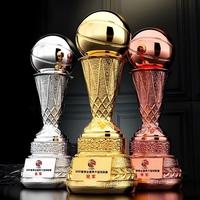 Trophée de compétition sportive personnalisé en résine écologique polie gravée au laser