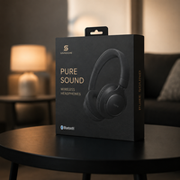 Boîte d'emballage électronique pour casque Bluetooth personnalisé avec stratification mate et gaufrage pour écouteurs