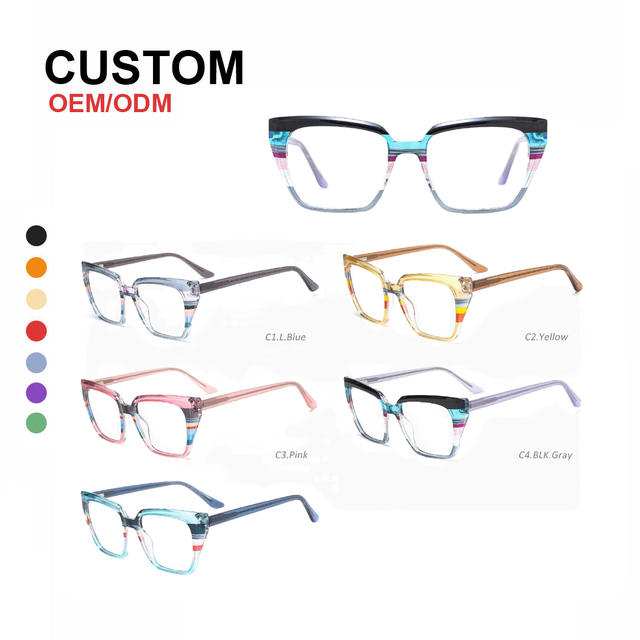 Finewell 1125 Oversized Cat Eye Blue Light Filter Glasses Optical Frame Manufacturer Fashion Tr90 Eyeglasses Frames