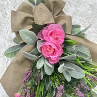 Karangan Bunga Gantung Pintu Bentuk Tetesan Air Bunga Peony Plastik Berkualitas Tinggi Tahan Lama untuk Musim Semi/Panas 50cm 60cm Dekorasi