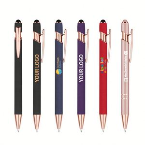 Bolígrafo de Aluminio con Punta de Bola, Empuñadura de Goma Suave, Acabado en Oro Rosa, Logotipo Personalizado para Teléfonos Móviles - Diseño Moderno para Oficina/Escuela/Regalo - Product Image 2