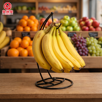 Support de rangement suspendu ORIO personnalisé en fer noir pour bananes, installation facile pour les magasins de fruits