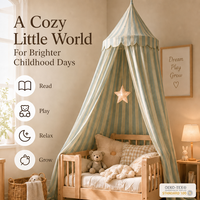 Tente de lit pour enfant en coton 100% pliable et portable, à suspendre au plafond, bleu clair uni, écologique, toutes saisons, pour chambre d'enfant