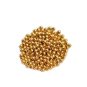 10000Pcs 4/5/6/8Mm Emas/Nada Perunggu Logam Manik-manik Bola Halus Spacer Beads untuk Perhiasan Membuat DIY Gelang Kalung Aksesoris