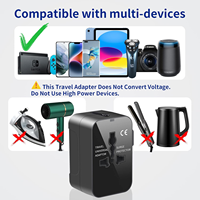 Adaptateur de voyage universel US EU UK AUS, chargeur mural international, adaptateur de prise AC, 3.5A Smart Power 3.0A QC2.0 OTP/OPV