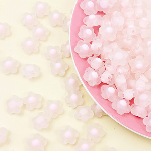 Perline Trasparenti in Acrilico/Resina/Lucite <span class=keywords><strong>Chen</strong></span> Ming, Piccole Perle a Forma di Fiore, Perline Sciolte Medie per DIY, Elastici per Capelli e Braccialetti per Bambini - Product Image 3