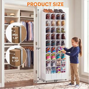 Organisateur de chaussures à suspendre derrière la porte, 40 poches profondes, grande capacité, blanc, en tissu non tissé, pour bottes, baskets, rangement de chaussures derrière la porte - Product Image 4