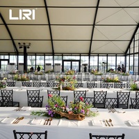 Vente en gros de chapiteau de jardin pour décoration d'événement de mariage tente avec lustre à l'intérieur pour 100 personnes