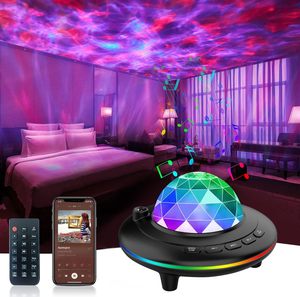 Modern Aurora Borealis Starry Ocean Wave <b>Projector</b> <b>LED</b> Tabletop for Music Speaker Remote Control Night Light Northern Lamp - Product Image 3