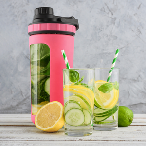 Vidro copo proteína shaker garrafa vidro borosilicato com manga silicone - Product Image 2