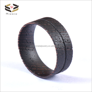 Bagues ou anneaux unisexes en bois de santal doré, bois de fer, bois de koa, 8 mm, pour incrustation, design tendance - Product Image 5