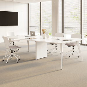 Table de conférence en bambou, longue, rectangulaire, minimaliste, moderne, pour réunions du personnel, style banc, simple, grande table de direction - Product Image 4