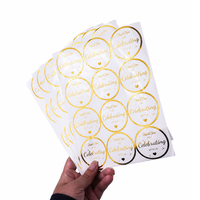 Autocollants transparents personnalisés avec logo en feuille d'or, impression autocollante, estampage à chaud doré, gaufrage, feuilles d'étiquettes en vinyle