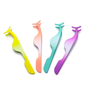 WELLFLYER Pince à sourcils dégradée en acier inoxydable ET-048 Pince à épiler biseautée et à pointe Pince à épiler Outils professionnels pour enlever les sourcils - Product Image 2