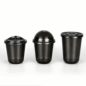 Vaso de Plástico en Forma de U de 89 mm con Logotipo Personalizado para Mascotas, Super Cool Iced, Negro Transparente, para Jugos, Smoothies y Café - Product Image 1