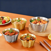 Bol conique créatif en acier inoxydable 304 pour restaurant usage domestique pour nouilles Desserts salades glace pilée