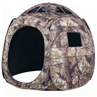 Tente de chasse familiale à deux chambres, abri bivouac camouflage imperméable automatique à double montage rapide pour l'extérieur et la nature sauvage, trois saisons