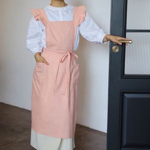 Delantal Personalizable de Algodón con Volantes Estilo Japonés/Coreano para Mujer, Antimanchas e Impermeable, para Salón de Uñas, Floristería y Limpieza - Product Image 1