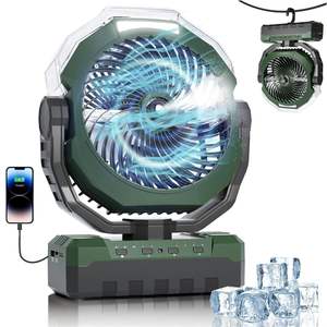Ventilador Portátil con Nebulizador, Recargable por USB, 24000mAh, Tanque de 460ml, 3 Velocidades, Mini Enfriador de Aire Plegable para Camping, Modelo de Plástico - Product Image 1