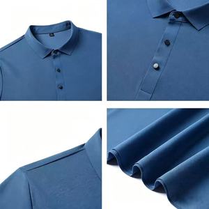 Camisetas de Golf Lisas de Alta Calidad para Hombre, con Logotipo Personalizado, Patrón Sólido, Tejido de Poliéster/Algodón, Logotipo Bordado, Manga Corta - Product Image 2