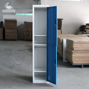 Thép Hai Khoang Nhân Viên Locker Mạnh Mẽ Quần Áo Lưu Trữ Locker Kim Loại Tủ Quần Áo Locker - Product Image 3