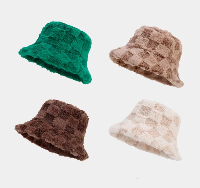 Nuevo sombrero de pescador a cuadros de Color sólido para hombres y mujeres, sombrero de lavabo versátil Retro para exteriores para comercio exterior, sombrero para el sol