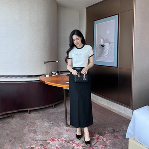 Blusa blanca de manga corta Kyo para Mujer | Top elegante estilo camisa clásica | Perfecto para la oficina, informal o de verano - Product Image 3