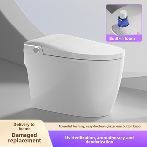 WC intelligent de luxe moderne en céramique avec bidet intégré, chasse d'eau automatique, sans réservoir, télécommande, huit fonctions - Product Image 2
