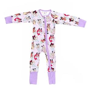 Double-zipper Bamboo Fabric Pajamas Romper Zipper Kids Pajamas Breathable Wholesale <strong>Clothing</strong> - Product Image 4