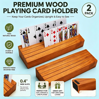 Porte-cartes pour jeux de cartes, support de jeu de cartes en bois, porte-cartes pour enfants, porte-cartes Canasta pour jeux Uno et Poker